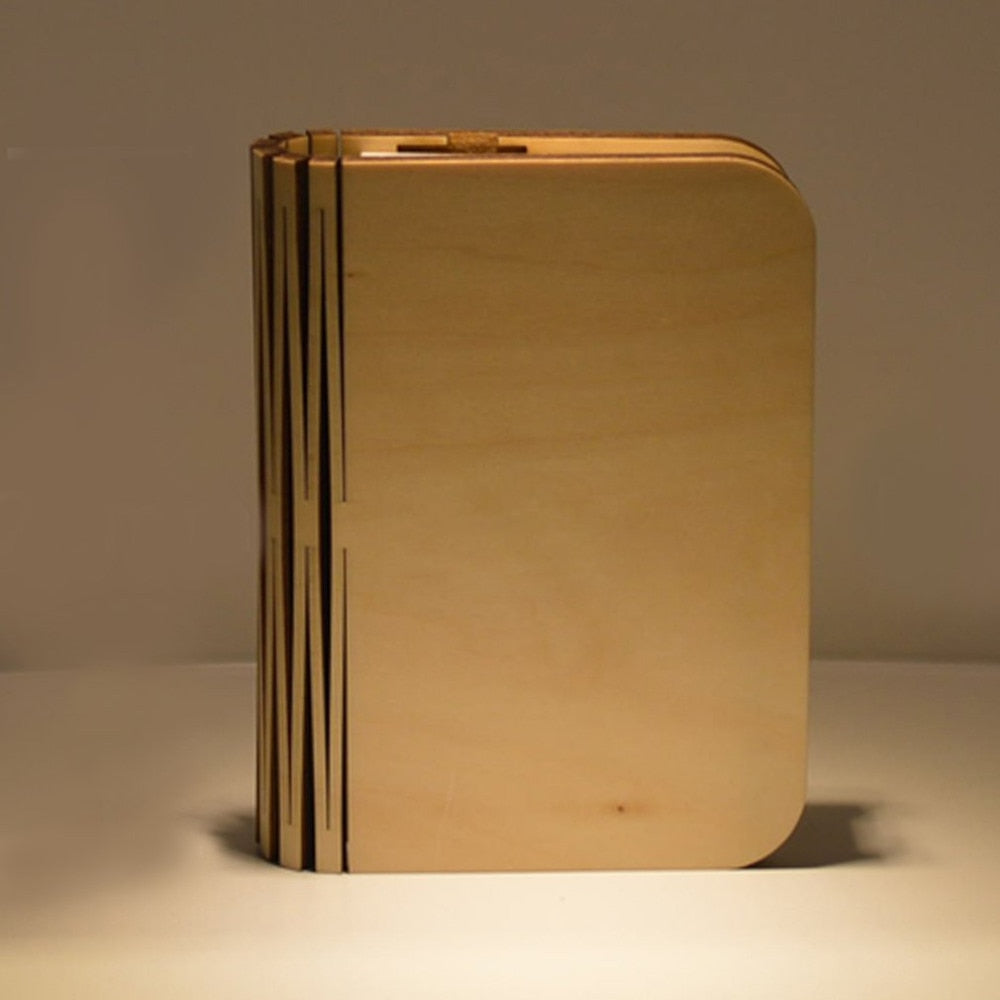 USB LED Foldable Wooden Book Shape Desk Lamp Nightlight