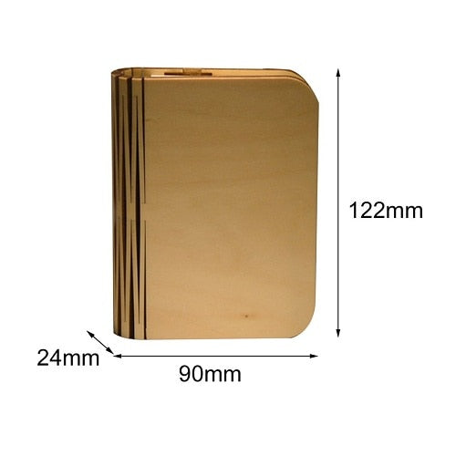 USB LED Foldable Wooden Book Shape Desk Lamp Nightlight