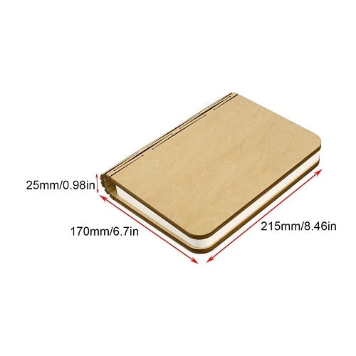 USB LED Foldable Wooden Book Shape Desk Lamp Nightlight