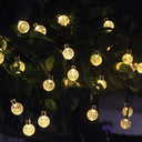 LED Solar-Powered Crystal Ball String Lights