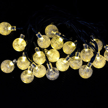 LED Solar-Powered Crystal Ball String Lights