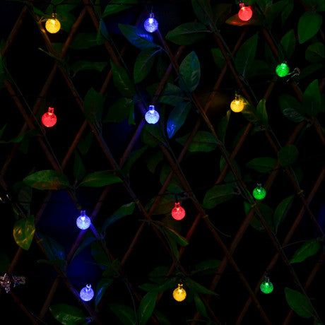 LED Solar-Powered Crystal Ball String Lights