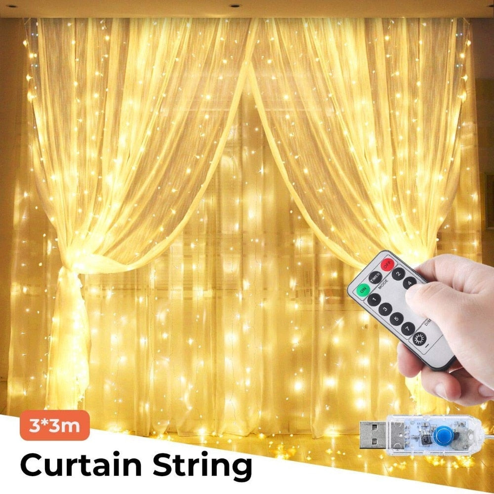 LED icicle Curtain Fairy String Light