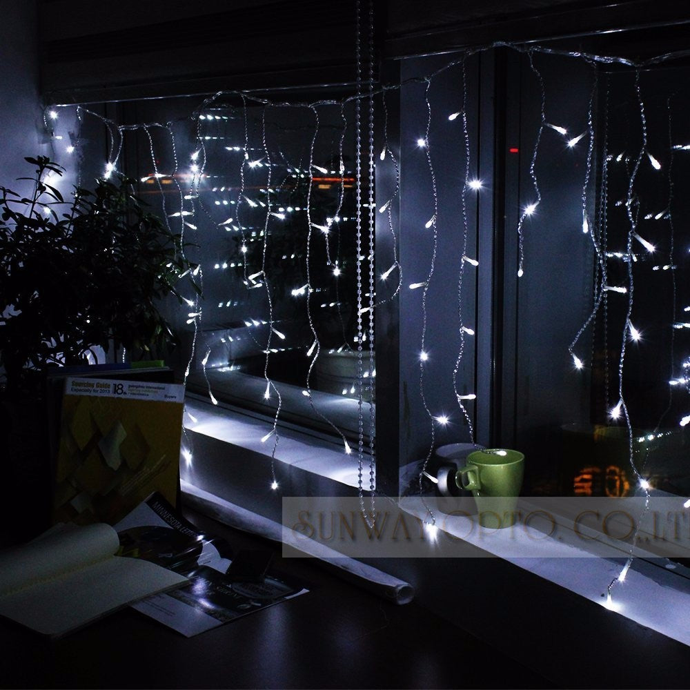 LED Icicle Curtain Window Waterfall Fairy String