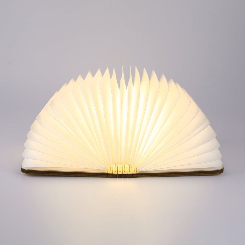 USB LED Foldable Wooden Book Shape Desk Lamp Nightlight