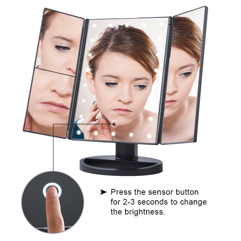 LED Touch Screen 22 Light Makeup Mirror